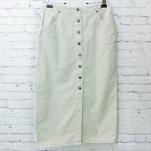 Eddie Bauer Khaki Button Front Straight Skirt